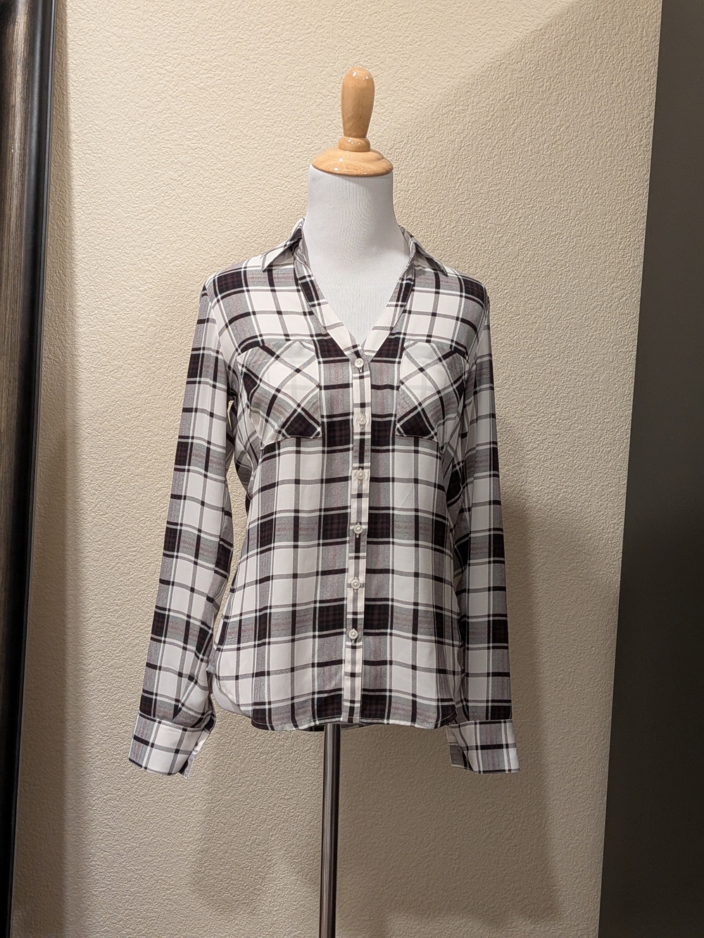 Express Portofino Slim Plaid Button-Down Shirt XXS